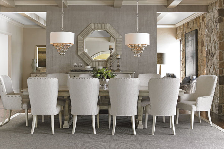 Oyster Bay - Wood Baxter Upholstered Arm Chair - Pearl Silver