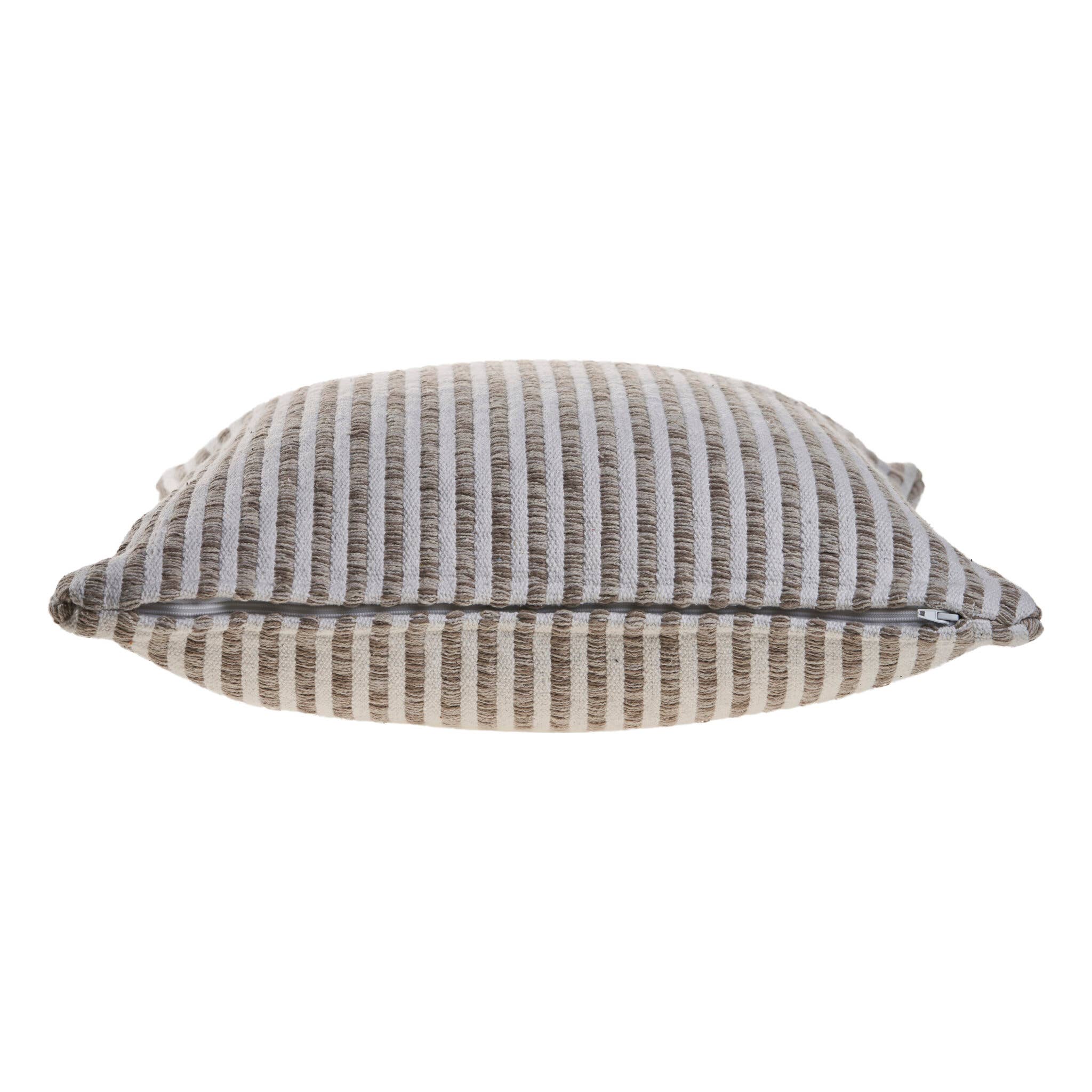 Metropolitan Striped Throw Pillow: Blue/White / Poly Filled