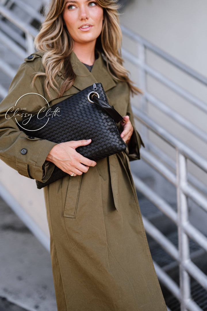 Trendy Clutch - Weave Black RTS