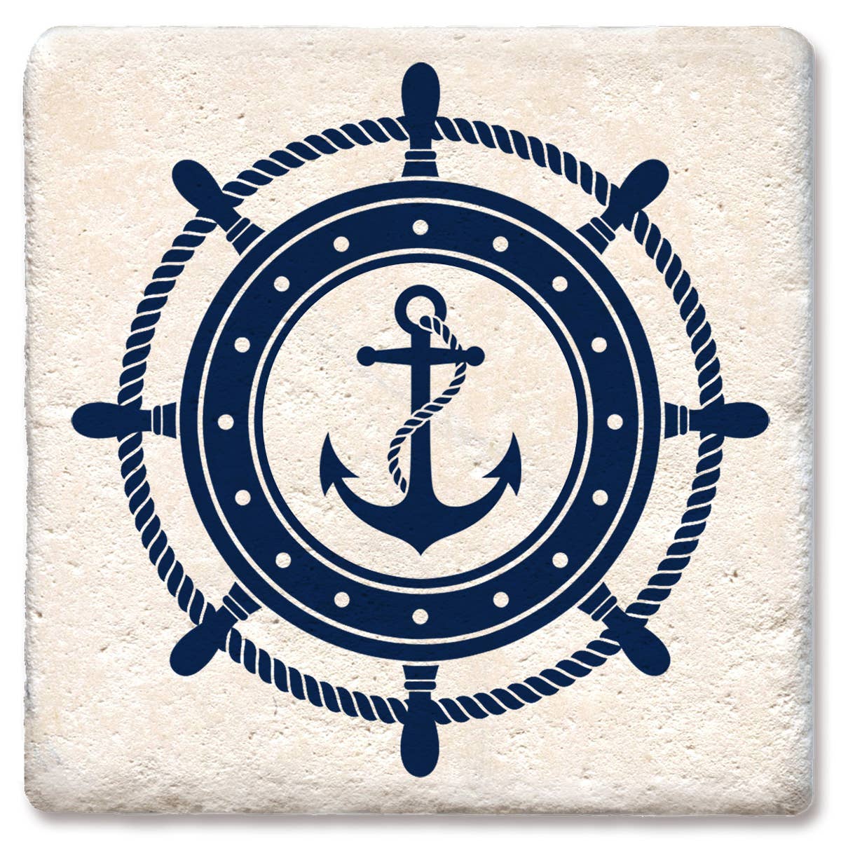 Coaster Nautical Steering Wheel With Anchor: Limestone