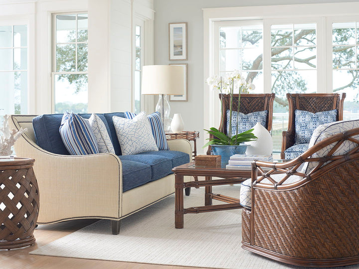 Bali Hai - Diamond Cove Swivel Chair - Dark Brown / Light Brown