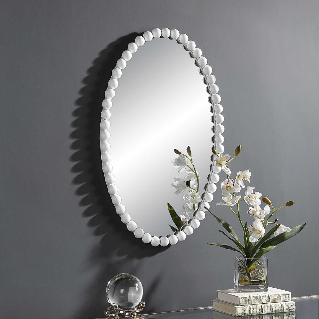 Serna - White Oval Mirror