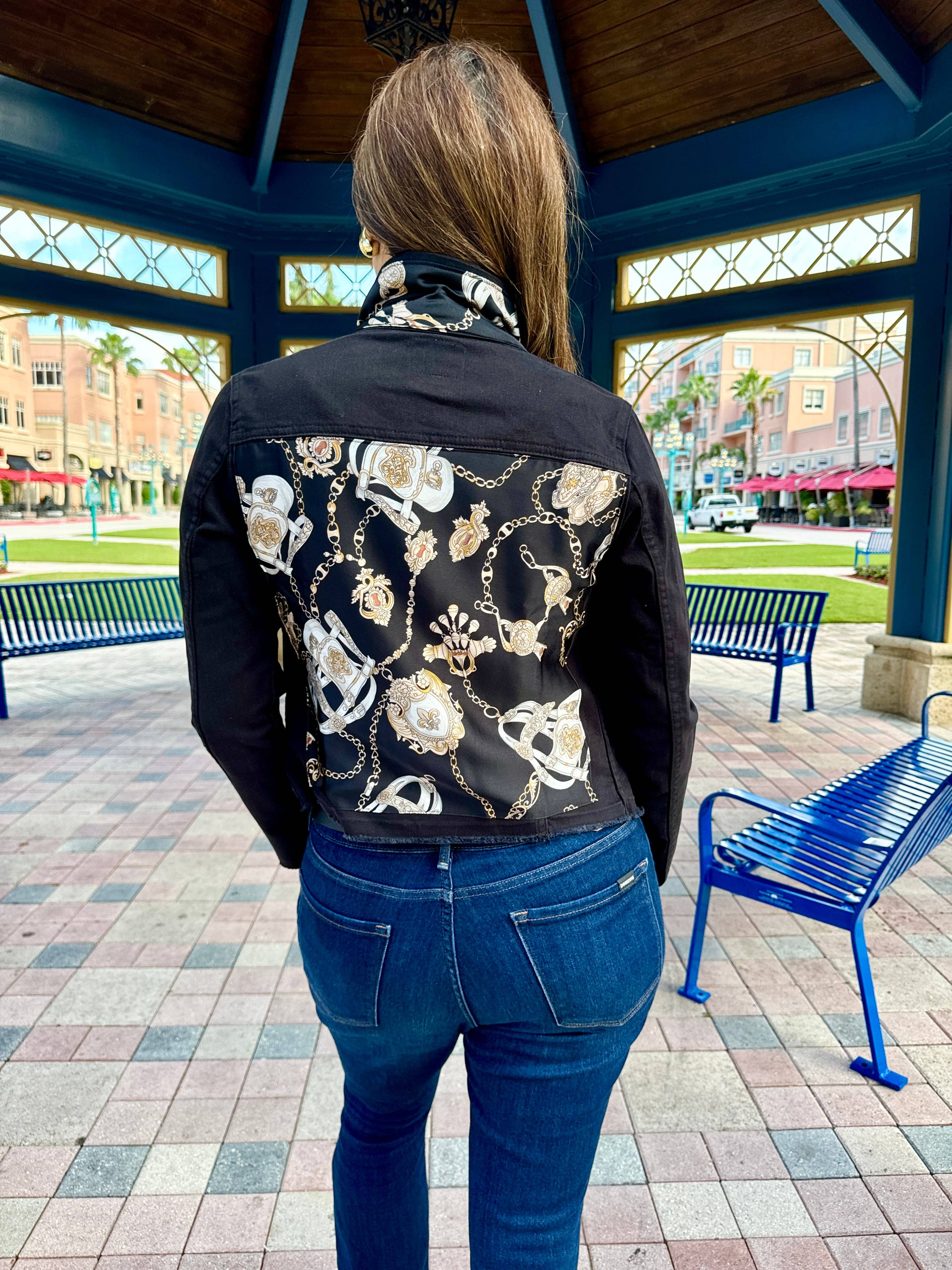 The Black Denim Jacket / Black Stirrup: Small