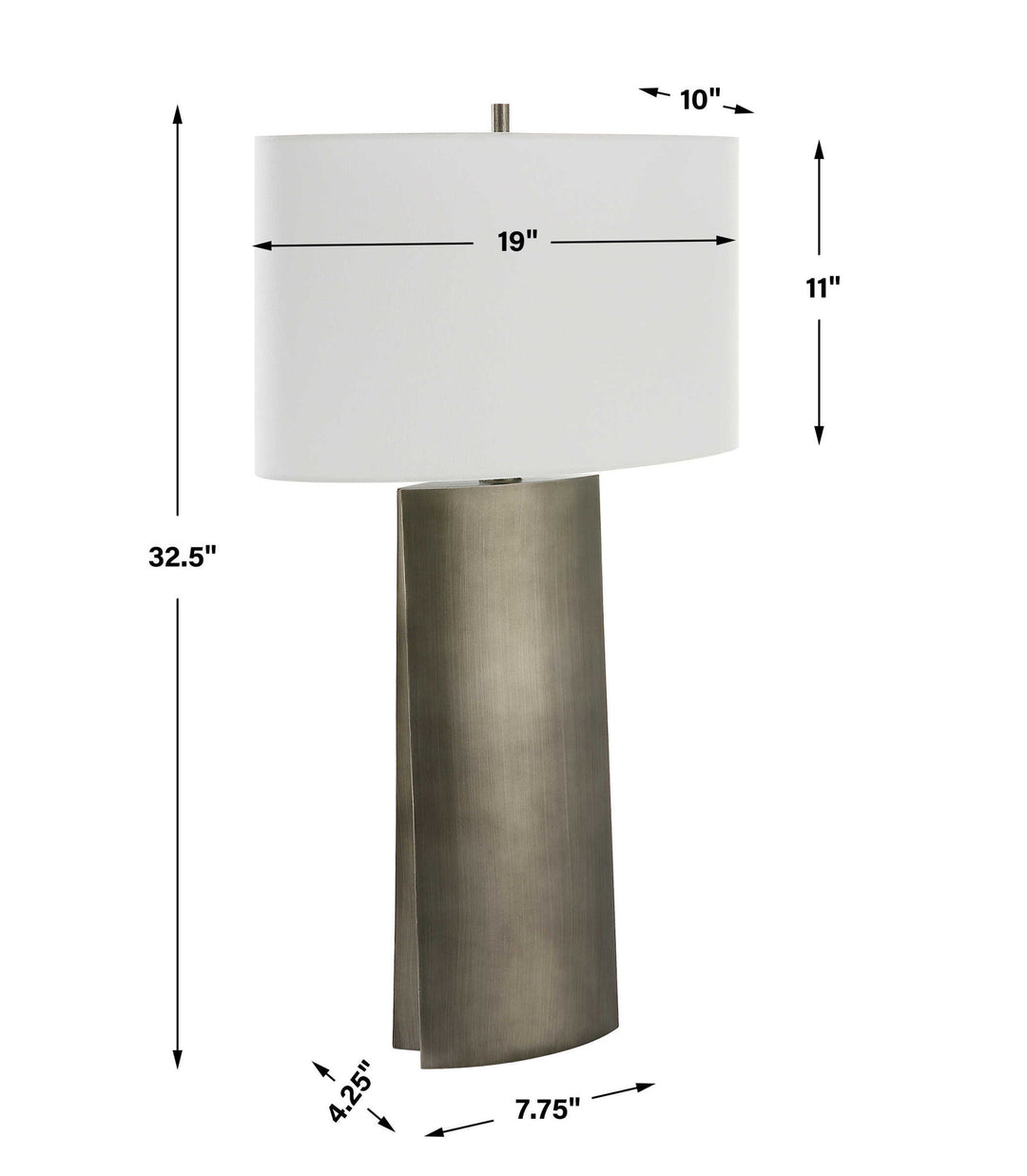 V-Groove - Modern Table Lamp - Dark Gray