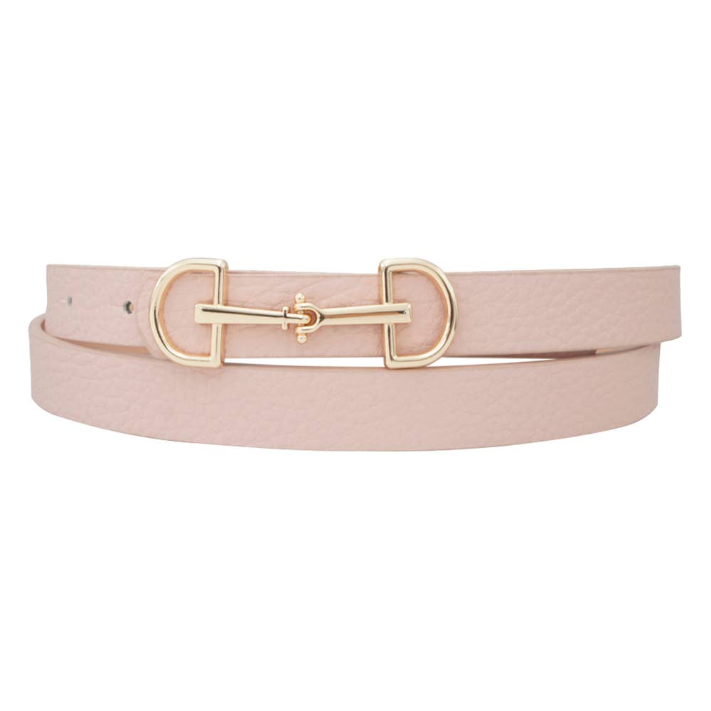 LUX D RING HORSE BIT BUCKLE SKINNY BELT IW20006