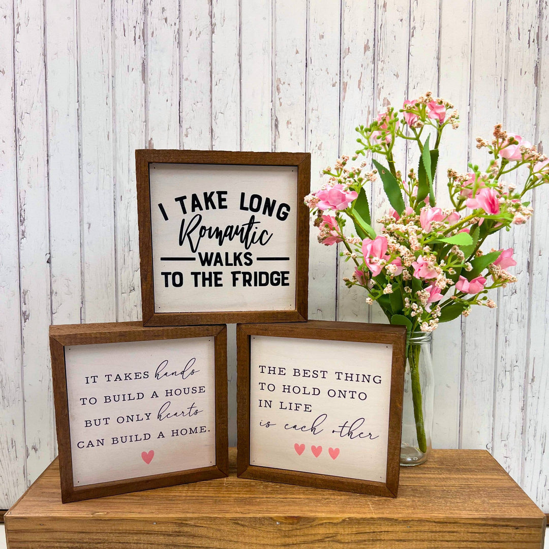 6x6 Long Romantic Walks Funny Valentines Day Sign