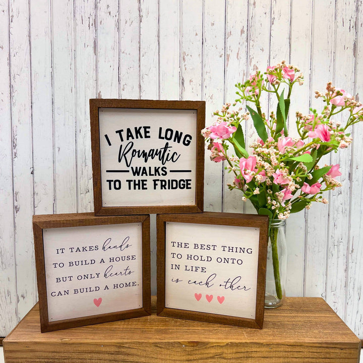 6x6 Long Romantic Walks Funny Valentines Day Sign