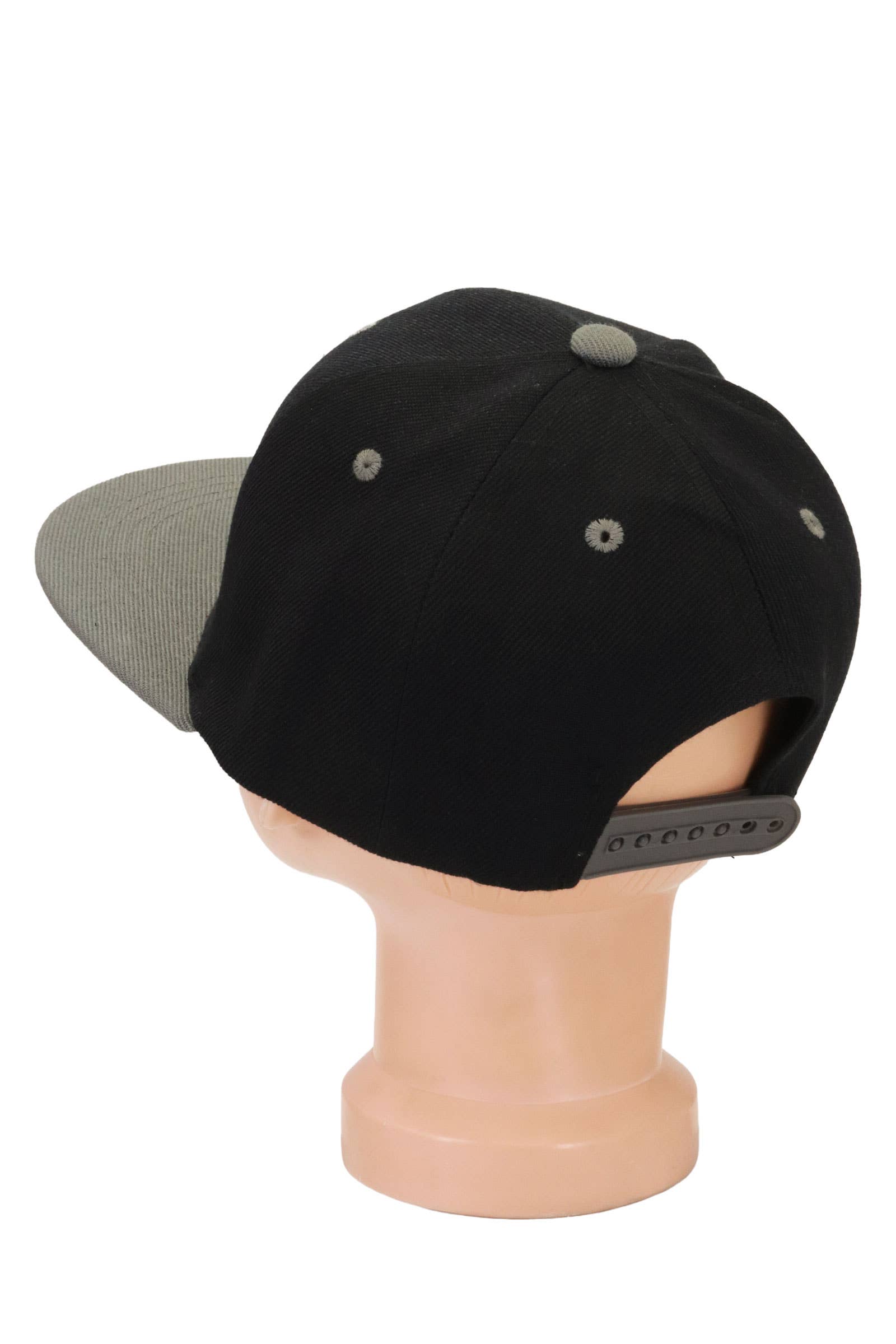 Kids Two Tone Blank Snapback Flat Brim Cap