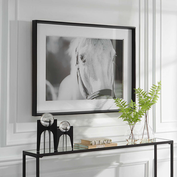Eyes On The Prize - Framed Print - White