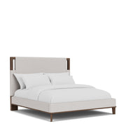 Delia - Queen Upholstered Bed - Nouveau Walnut / Beige