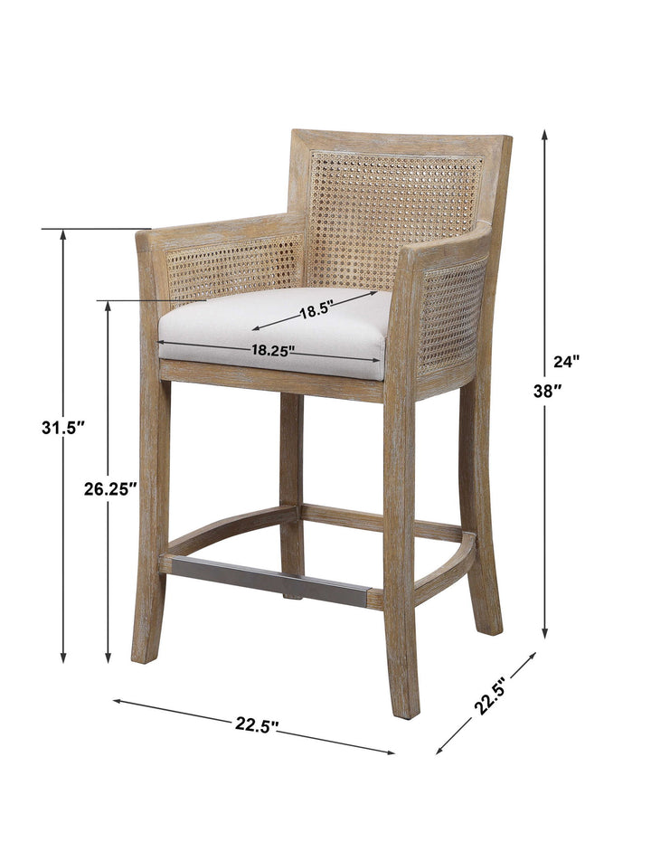 Encore - Counter Stool, Natural - White & Light Brown