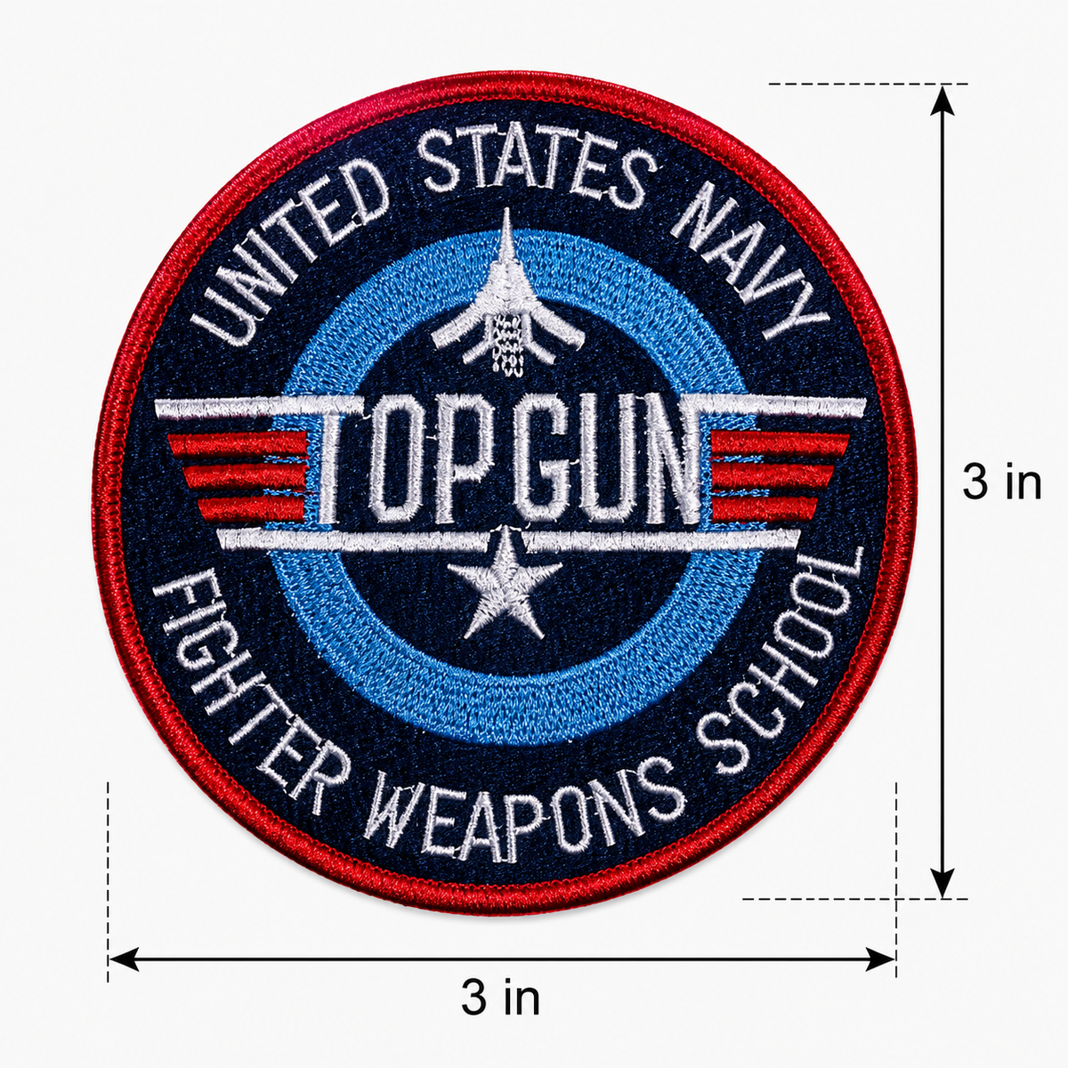 United States Naval Embroidered Iron-On/Sew-On Patch - 3"