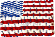 968 The "Original" Handcrafted Woven Maine Lobster Rope Commemorative Flag: Small 18" x 30" / USA #886