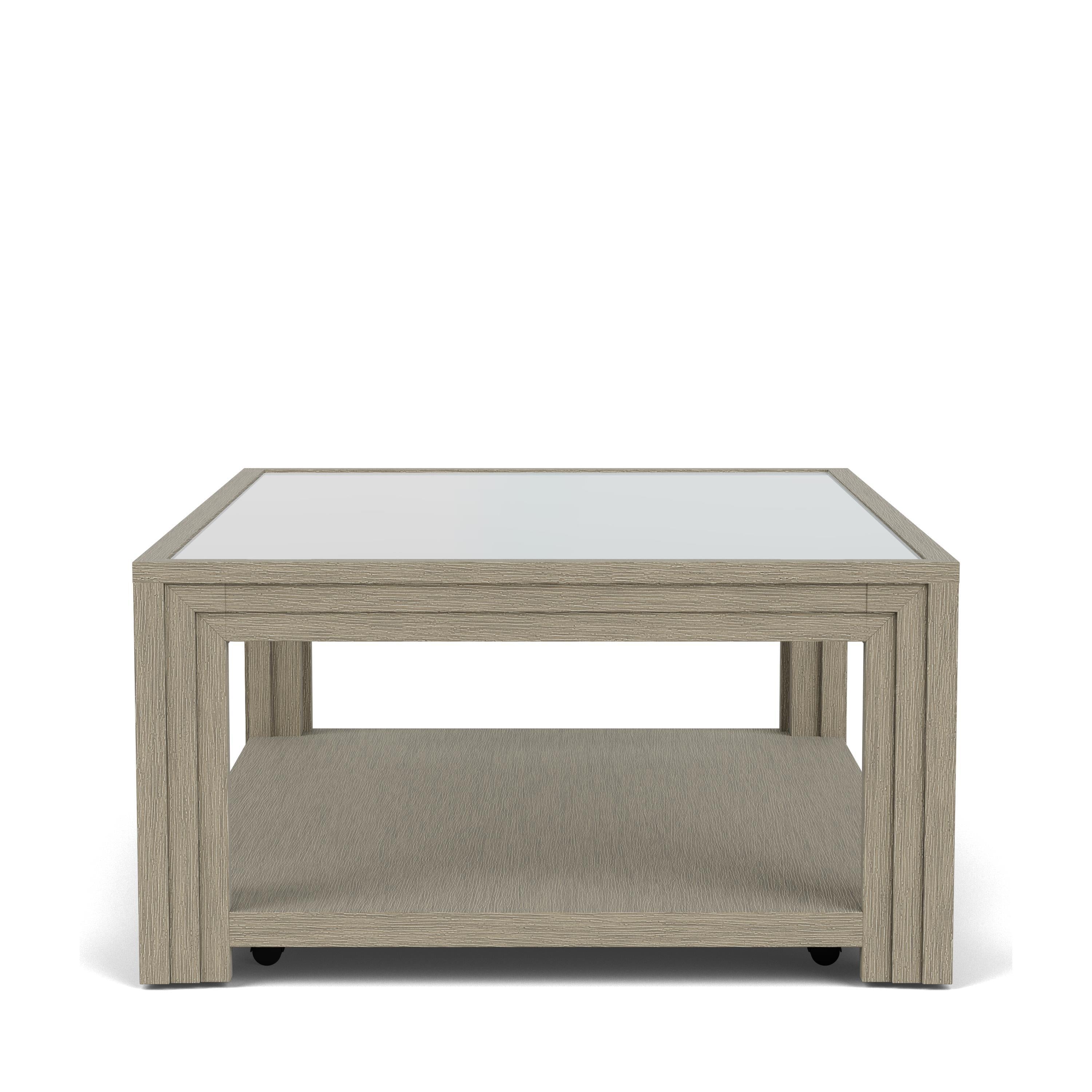 Wilde - Rectangular Glass Top Coffee Table - Light Brown