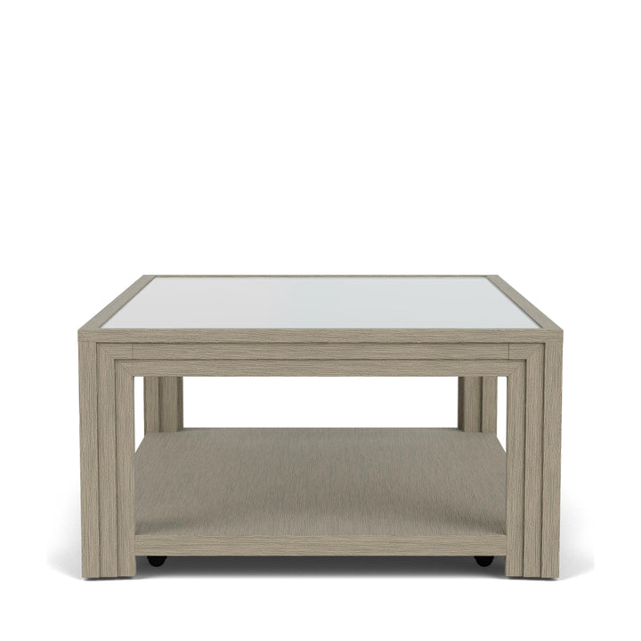 Wilde - Rectangular Glass Top Coffee Table - Light Brown