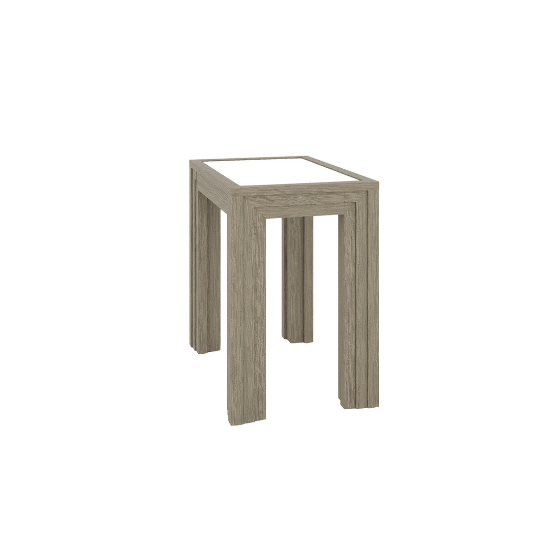 Wilde - Glass Top Chairside Table - Light Brown