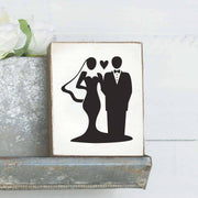 Bride + Groom Decorative Wooden Block
