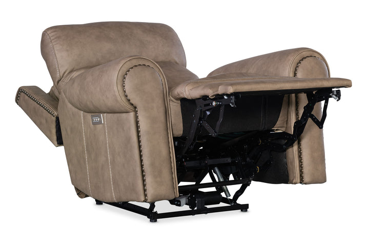 Duncan - Power Recliner With Power Headrest & Lumbar - Light Brown