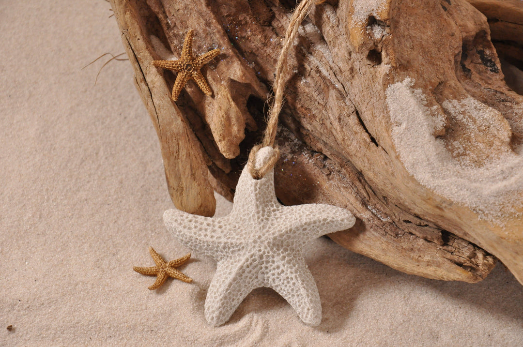 Starfish Sand Ornament: Ribbon and Glitter