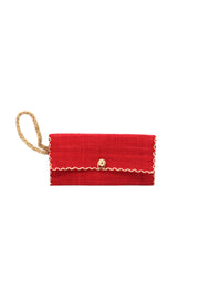 ChiChi Straw Clutch Wristlet Bag: Red