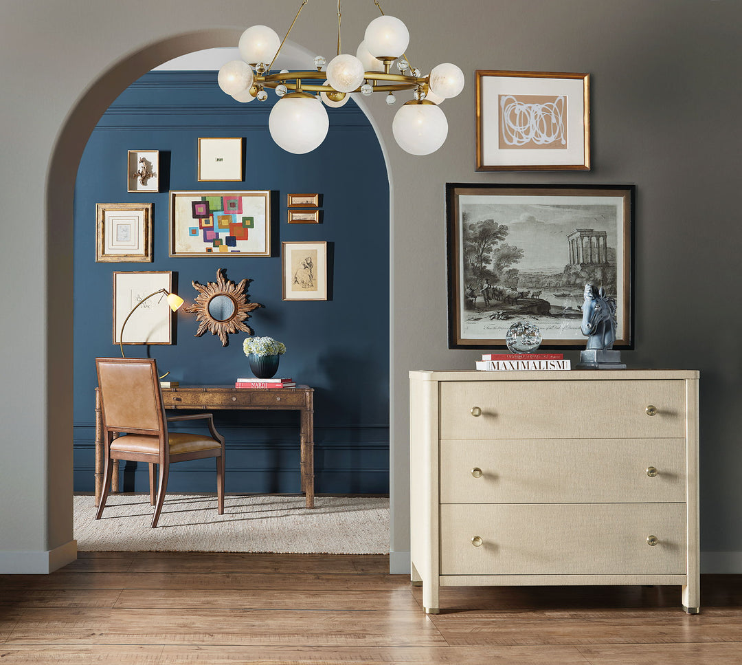 Archives - Raffia Three-Drawer Chest - Beige