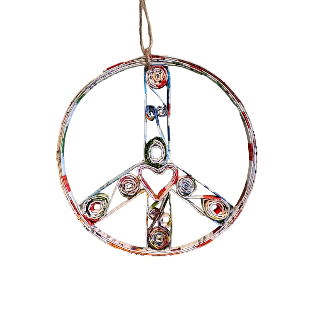 Peace Sign Ornament - Recycled Paper