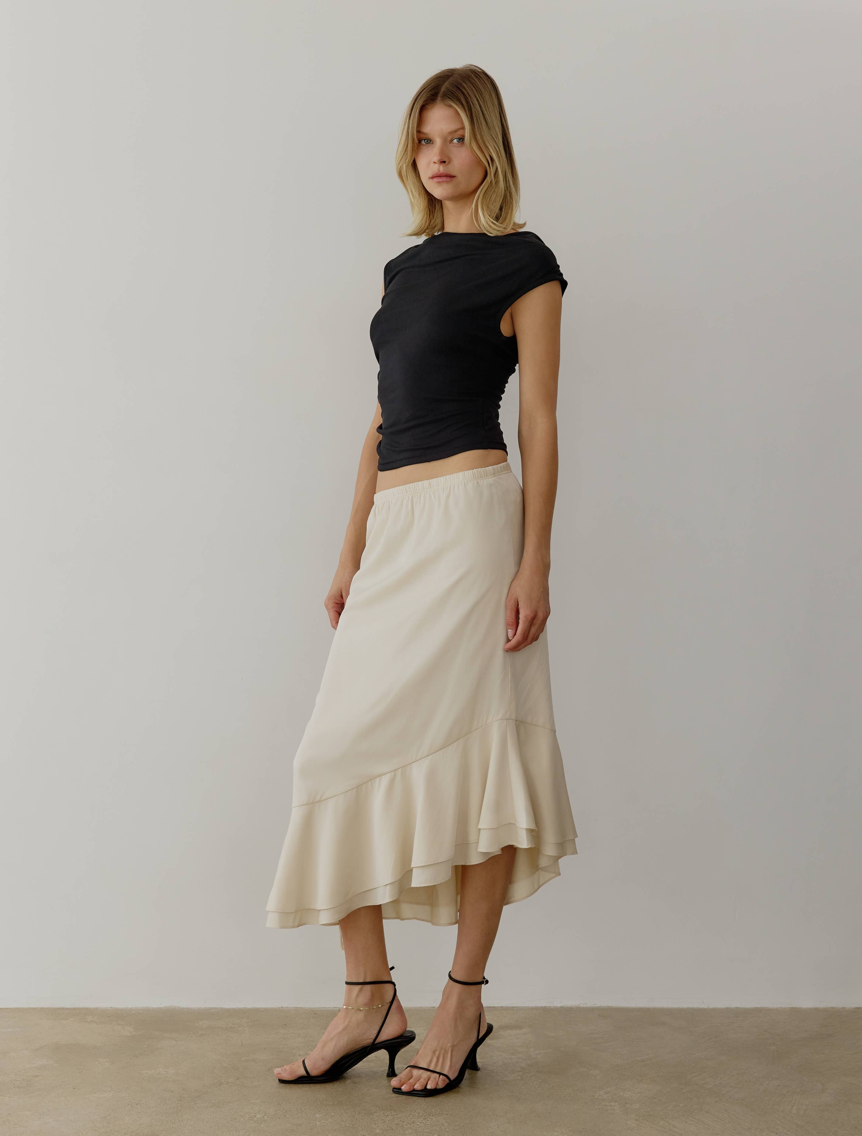 The Ali Top | Cowl Neck Sleeveless Top: BLACK / SMALL