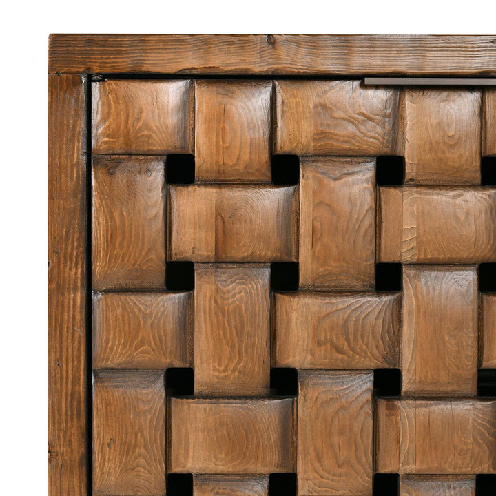 Bast - Pine Wood 4 Door Cabinet