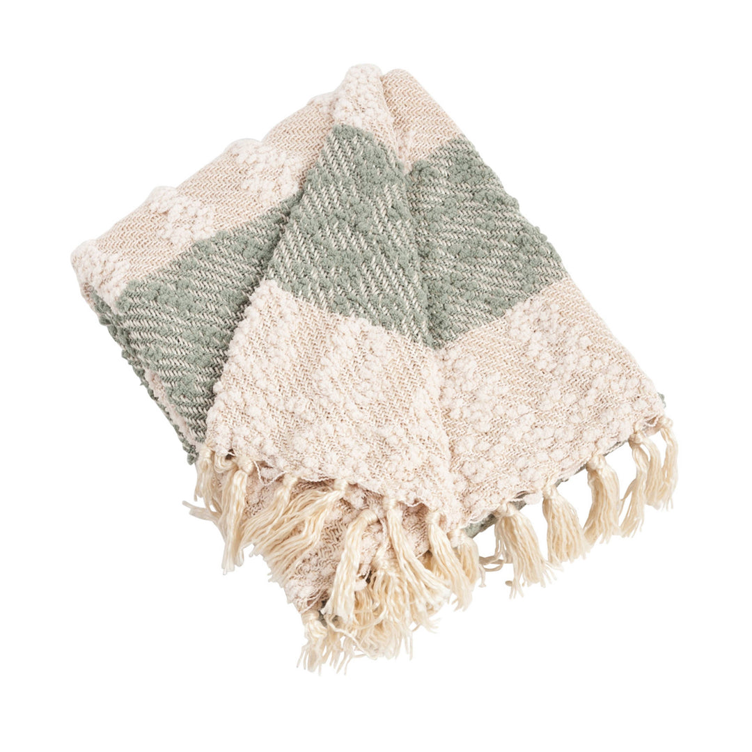 Nubby Design Striped Throw: 50"x60" / Grey
