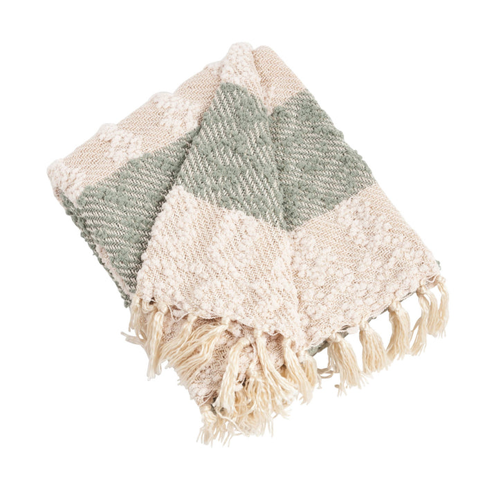 Nubby Design Striped Throw: 50"x60" / Grey