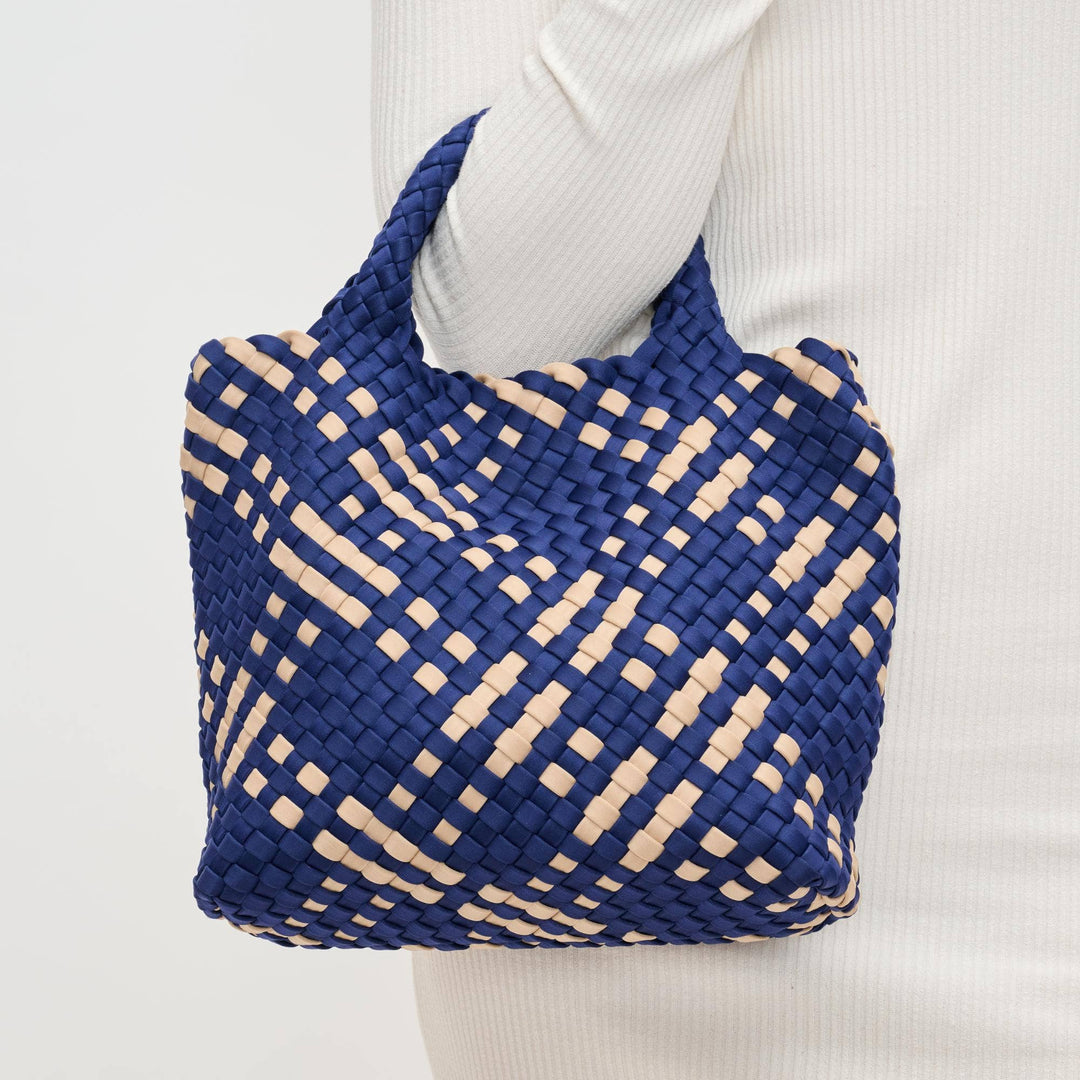 Sky's The Limit - Small Woven Neoprene Crossbody: Sand Black