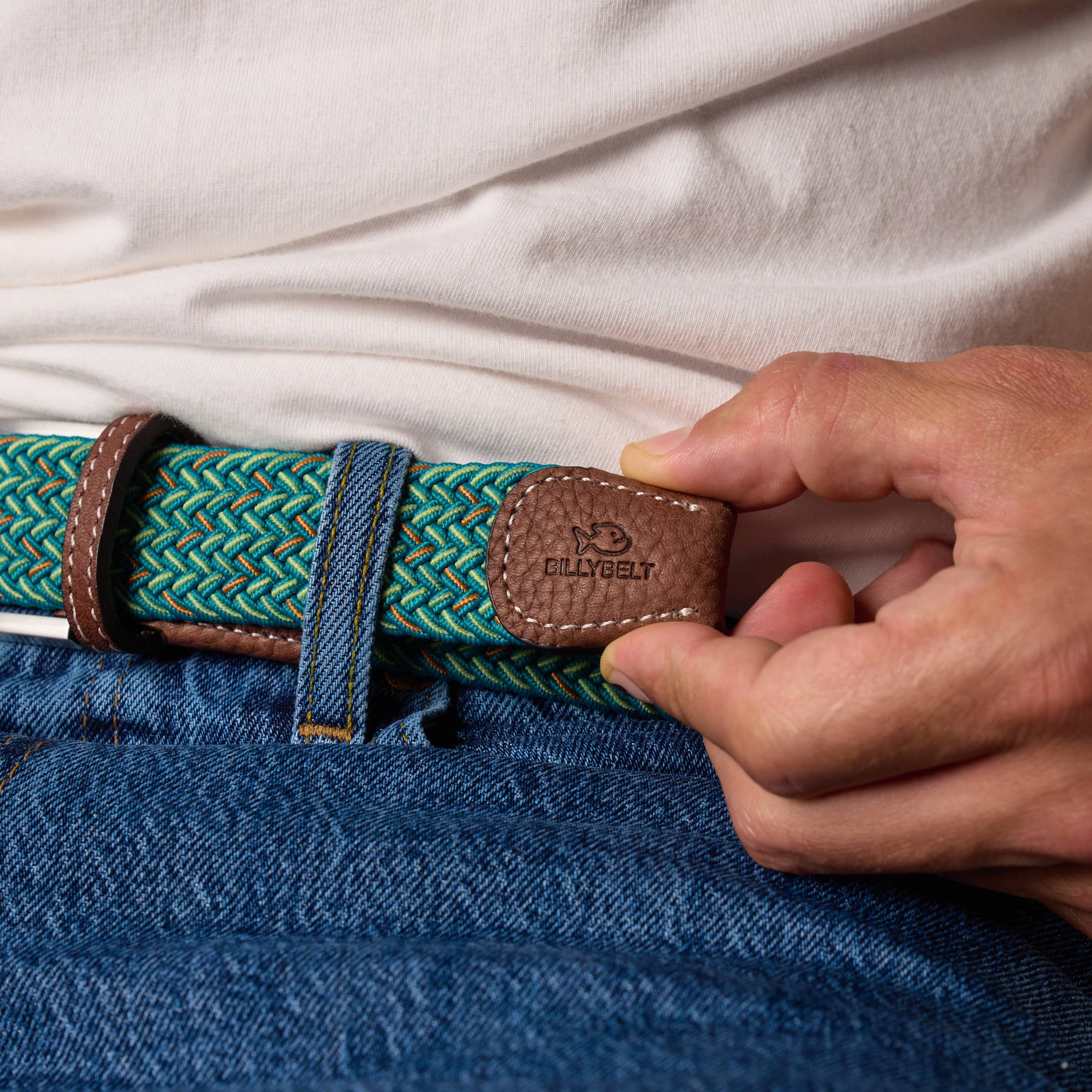 Multicolored elastic braided belt - Melbourne
