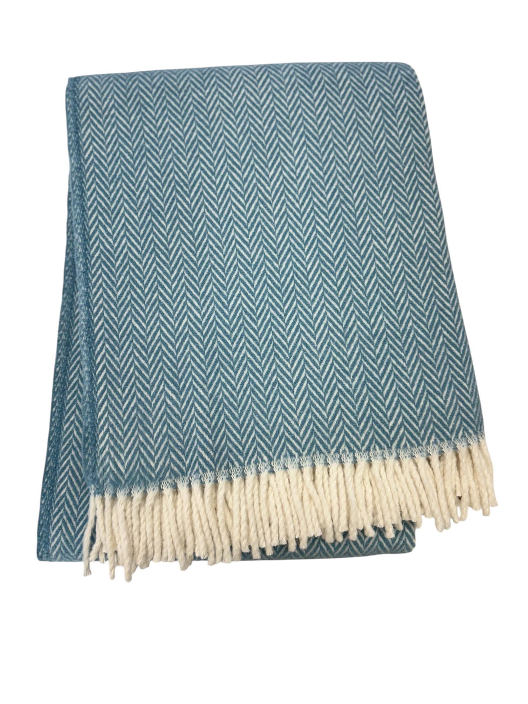 355 - Herringbone Plush Throw: Sky