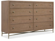 Sonnet - Eight-Drawer Dresser - Dark Gray / Light Brown