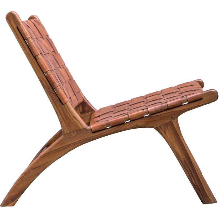 Plait - Woven Leather Accent Chair - Light Brown