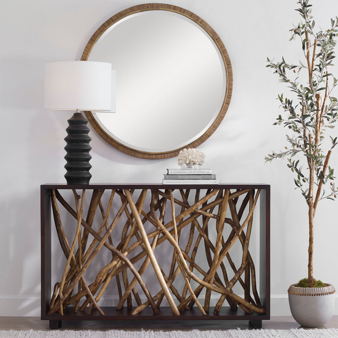 Teak Maze - Console Table - Dark Brown