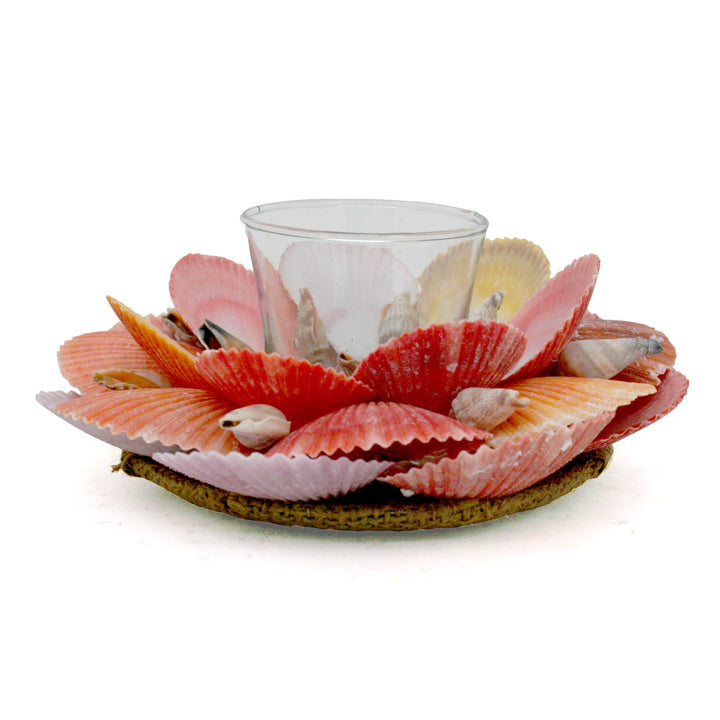 Scallop Shell Glass Tealight Holder