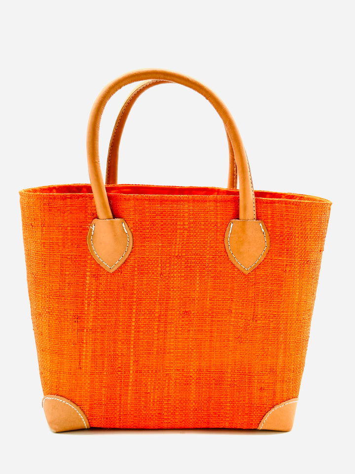 Augustine Straw Basket Bag: Small / Fuschia