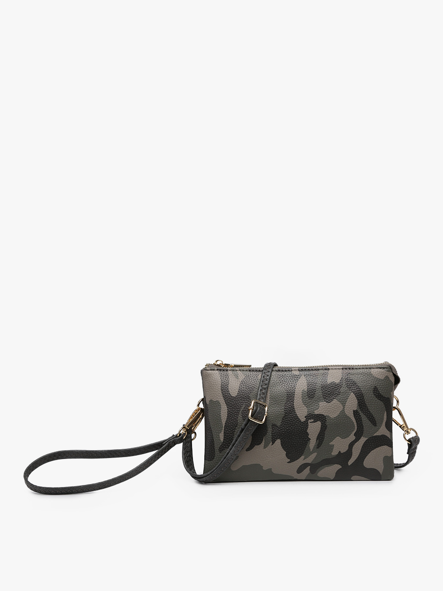 M013 Riley Monogrammable 3 Compartment Crossbody/Wristlet: Cool Pink