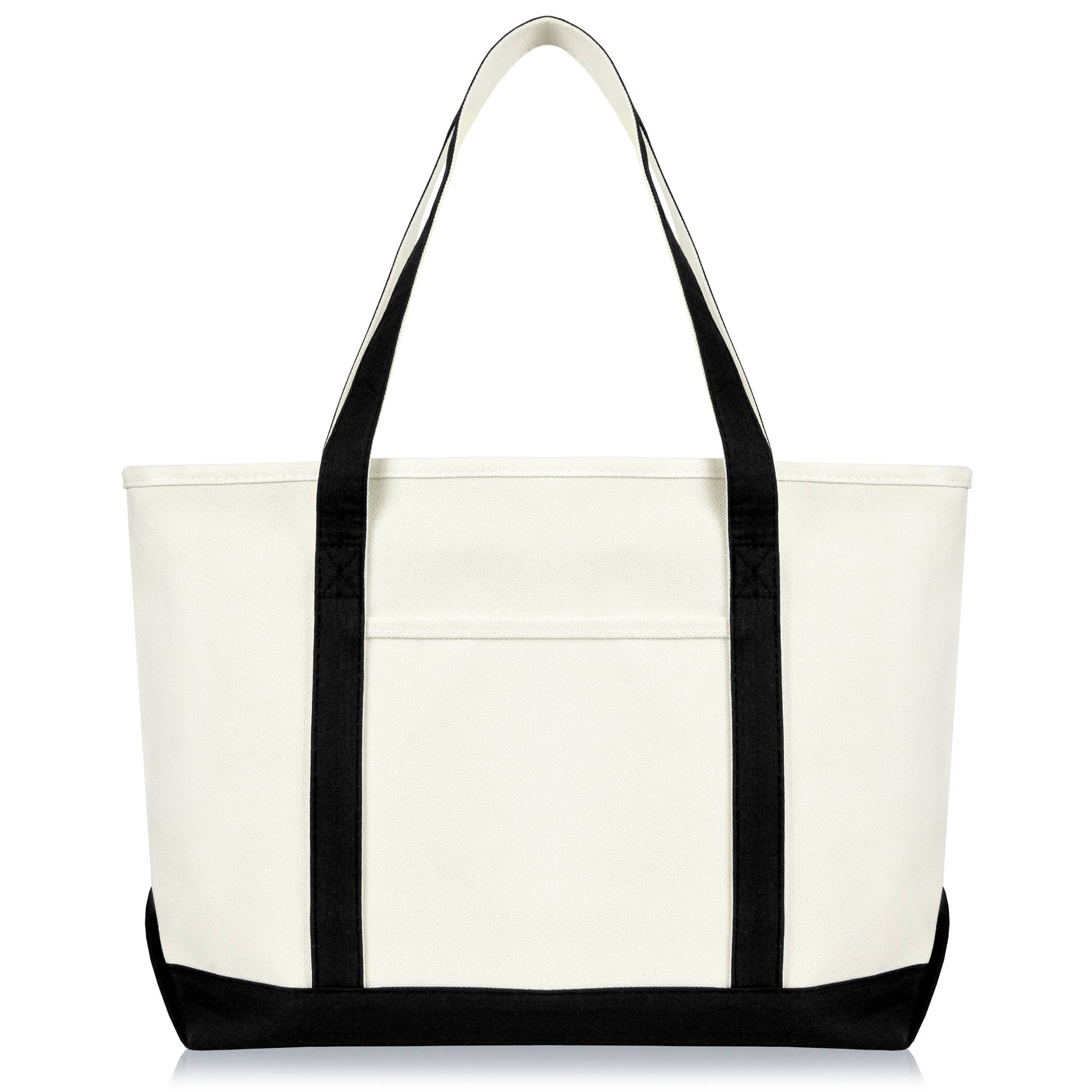 DALIX 23" Premium 24 oz. Cotton Canvas Shopping Tote Bag