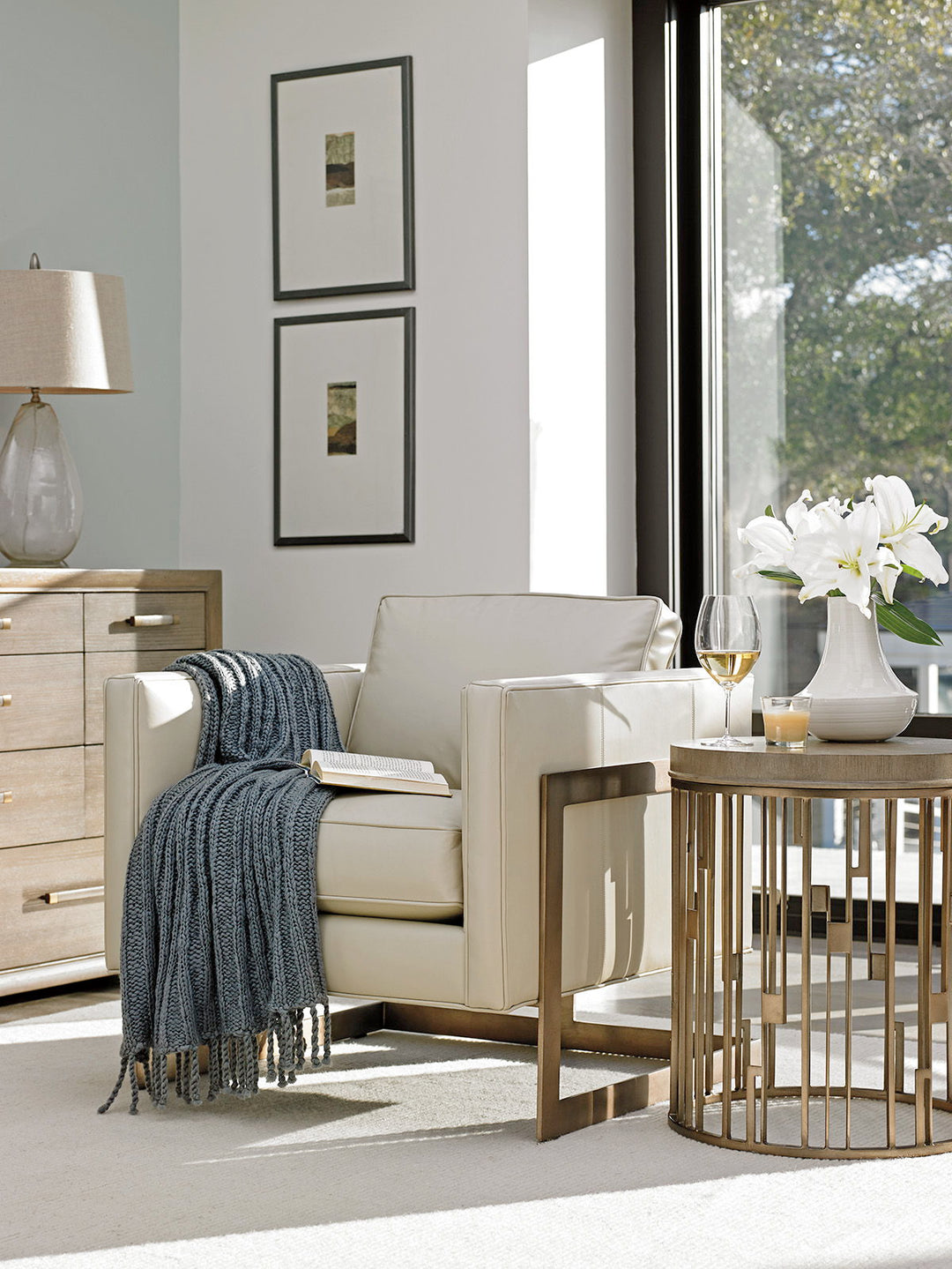 Shadow Play - Studio Round Accent Table - Light Brown
