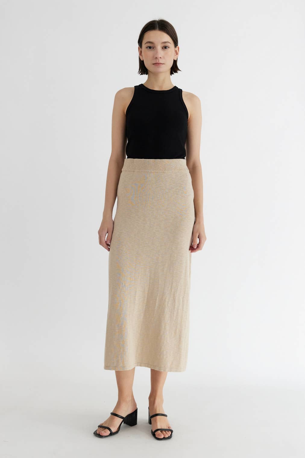 The Rosey Skirt | Midi Skirt with Side Slit: BLACK / SMALL