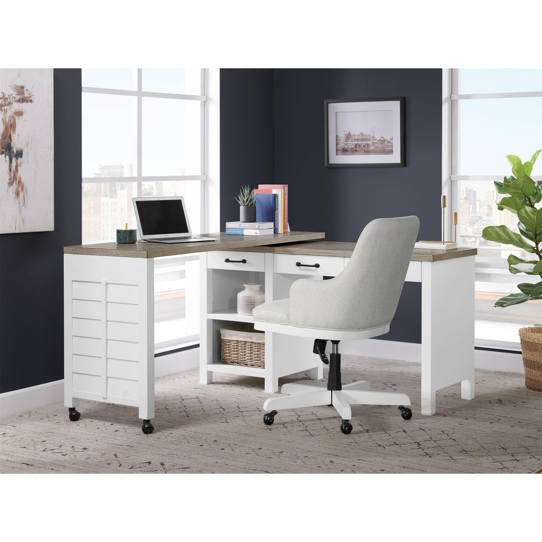 Finn - Upholstered Desk Chair - White