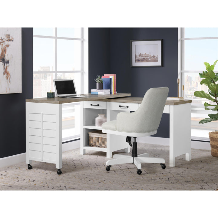 Finn - Upholstered Desk Chair - White