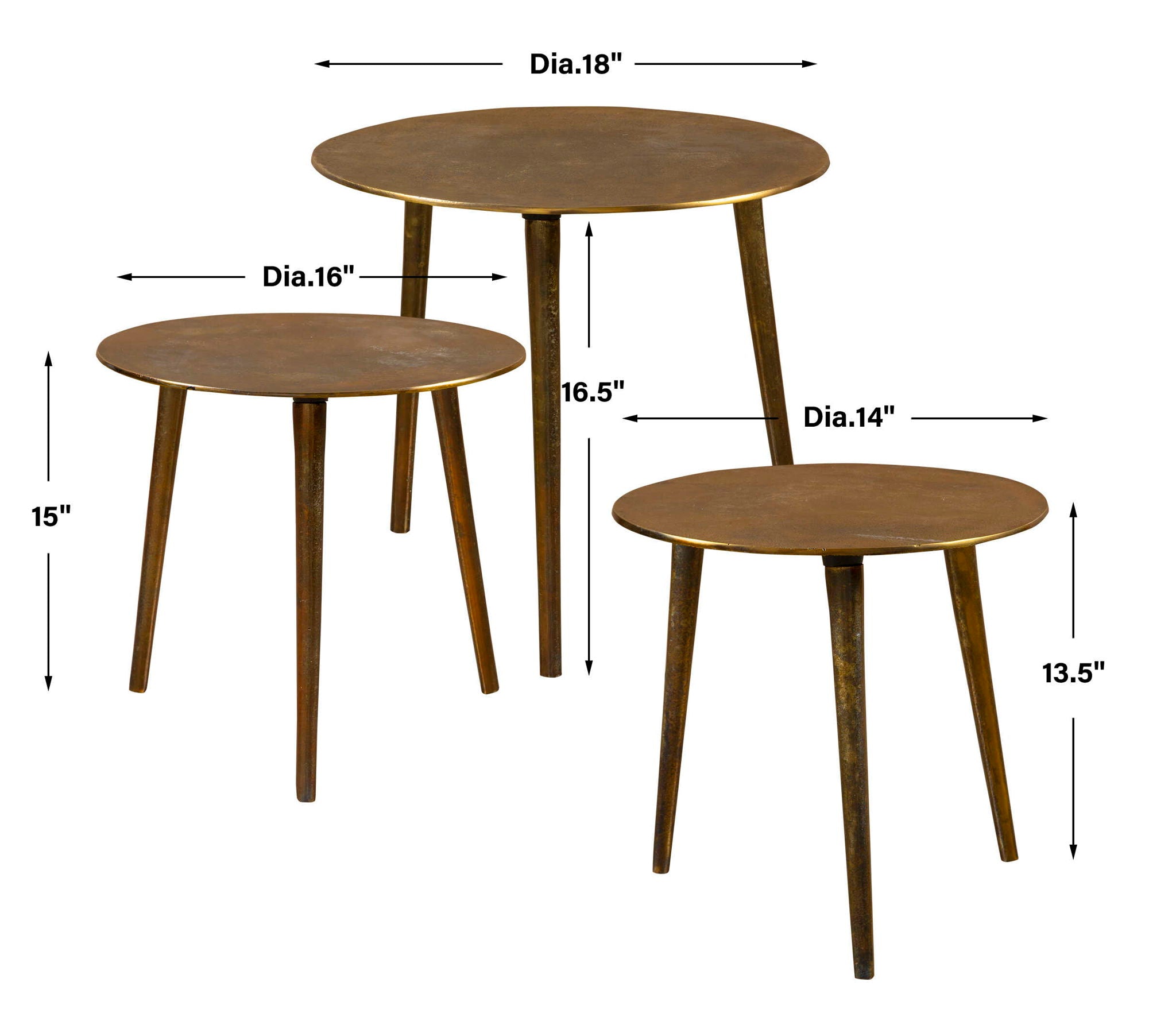 Kasai - Coffee Tables (Set of 3) - Gold