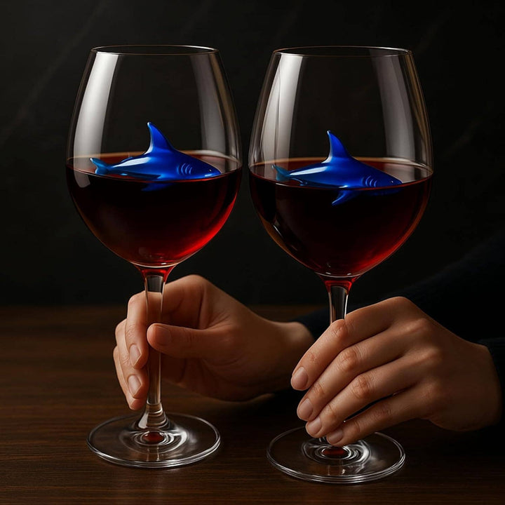 Shark-Inspired Stemmed Wine Glasses Set of 2 | 13oz