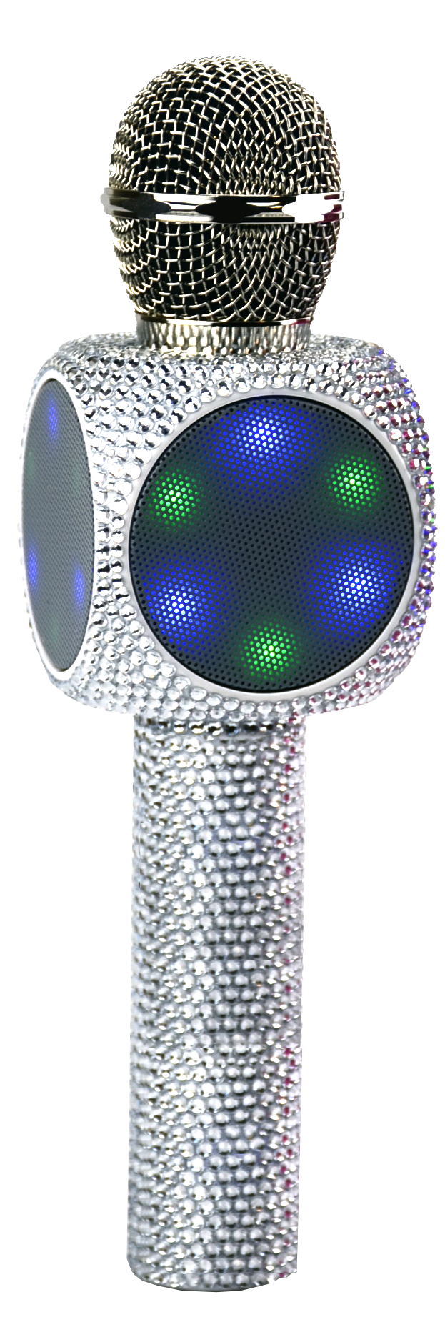 Silver Bling Karaoke Microphone & Bluetooth Speaker