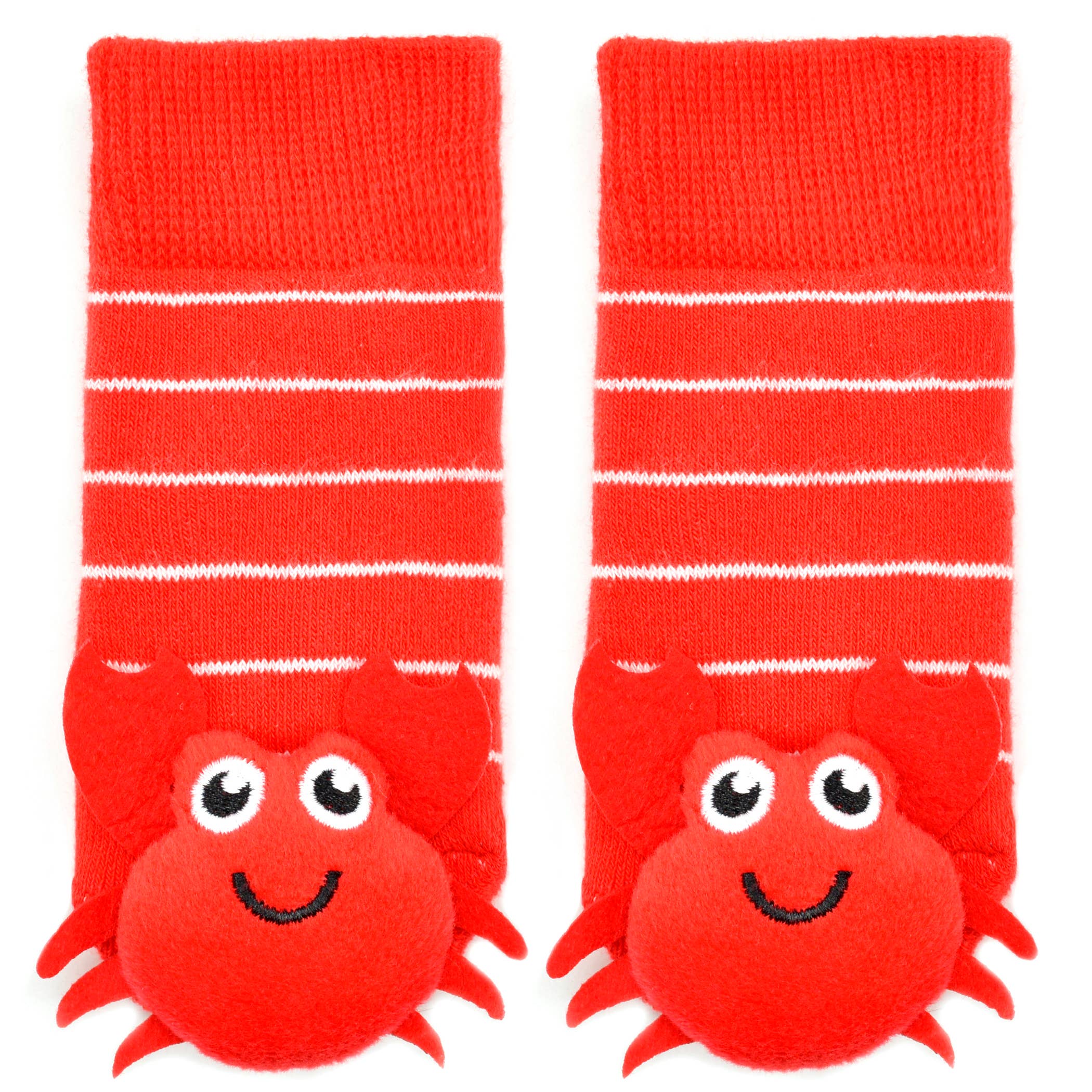 Red Crabby Crab Boogie Toes Rattle Socks: 1 - 2 Y