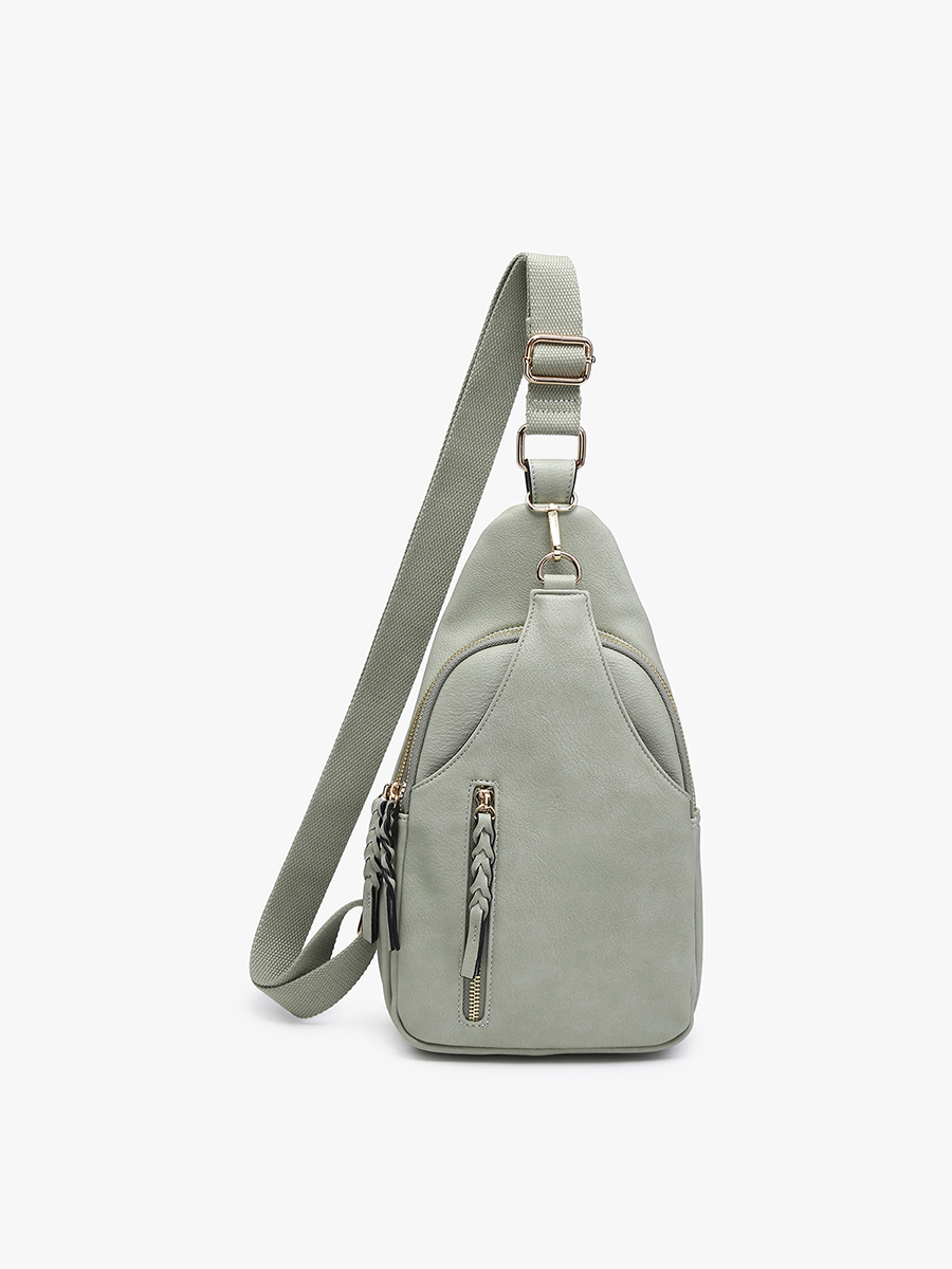 M2342 Nikki Dual Compartment Sling Pack Bag: Grey