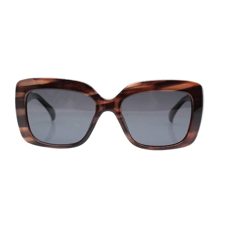 TESSA | Black | Brown Streaks | Polarized Sunglasses